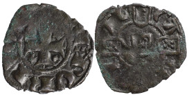 Portugal
D. Dinis I (1279-1325)
Dinheiro Bolhão
Legenda anverso: Letra "X" em posição superior e módulo menor.
Legenda do reverso a começar no can...