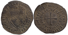 Portugal
D. Fernando I (1367-1383)
Tornês de Escudo Samora * / Ç - A Bolhão
Legenda anverso: + FERnAnDVS*REX*PORTVGALI*ZAMOR€*:
Legenda reverso ex...