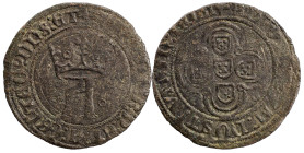 Portugal
D. Afonso V (1438-1481)
Cotrim Lisboa Bolhão
Sem letra monetária
Legenda anverso: +ALFQ:D:G:R:P:ET:A:CEPTE O:DnS:€T
Legenda reverso: +AD...