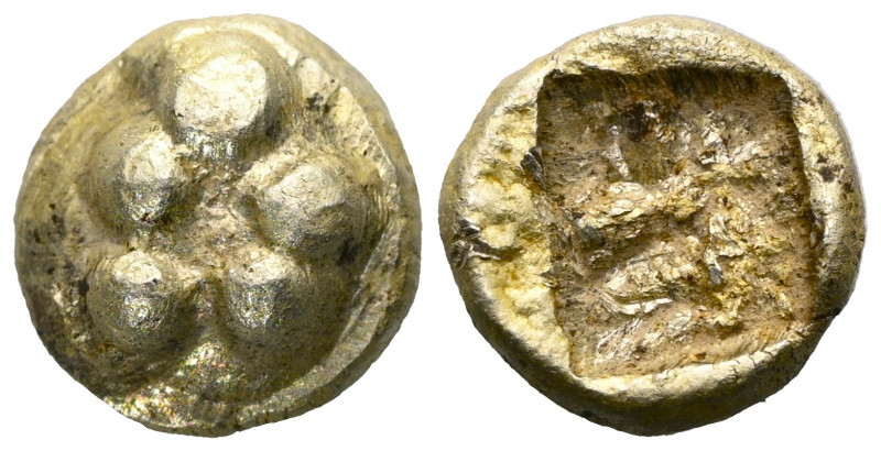 KINGS OF LYDIA. Alyattes, circa 610-560 BC. 1/96 Stater (Electrum). Lion's paw w...