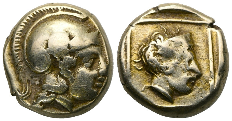 Greek
LESBOS. Mytilene. Circa 412-378 BC. Hekte (Electrum). Head of Athena to r...