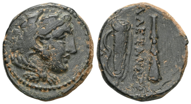 KINGS of MACEDON Alexander III the Great.(336-323 BC).Ae.
Obv : Head of Herakle...