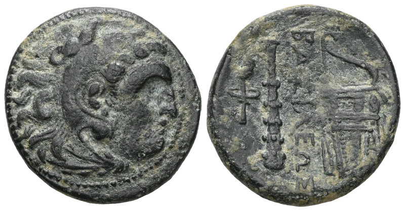 KINGS of MACEDON Alexander III the Great.(336-323 BC).Ae.
Obv : Head of Herakle...