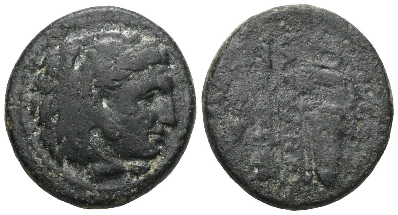 KINGS of MACEDON Alexander III the Great.(336-323 BC).Ae.
Obv : Head of Herakle...