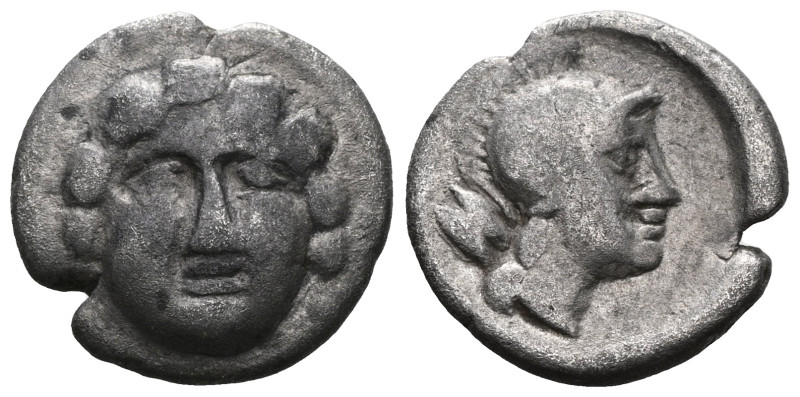 Selge AR Obol, head of Gorgoneion/head of Athena
Selge, Pisidia. AR Obol , 3rd ...