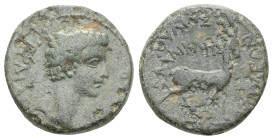 PHRYGIA. Apameia. Tiberius (14-37). Ae. Gaios Ioulios Kallikles, magistrate. Obv: ΓEPMANIKOΣ KAIΣAP. Bare head of Germanicus right. Rev: IOYΛIOΣ KAΛΛI...
