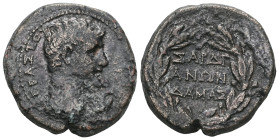 Roman Provincial
LYDIA. Sardis. Augustus, 27 BC-AD 14. Assarion (Bronze). [ΣΕΒΑΣΤΟΥ] Bare head of Augustus to right. Rev. ΣΑΡΔΙ/ΑΝΩΝ / ΔΑΜΑΣ in three...