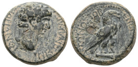 Roman Provincial
PHRYGIA. Amorium. Claudius, 41-54. Assarion (Bronze), Pedon and Katon, magistrates. TI KΛAYΔIOC ΓЄPMANIKOC KAICAP Laureate head of C...