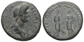 Roman Provincial
LYDIA. Sardis. Domitia , Augusta, 82-96. Hemiassarion (Bronze), T. Fl. Metrodoros, strategos for the second time. ΔOMITIA CЄBAC[TH] ...