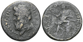 LYDIA, Maeonia. Pseudo-autonomous issue. Circa AD 161-165. Æ . Queintos II, first archon. Draped bust of Zeus Olympios left, wearing tainia / Roma sea...