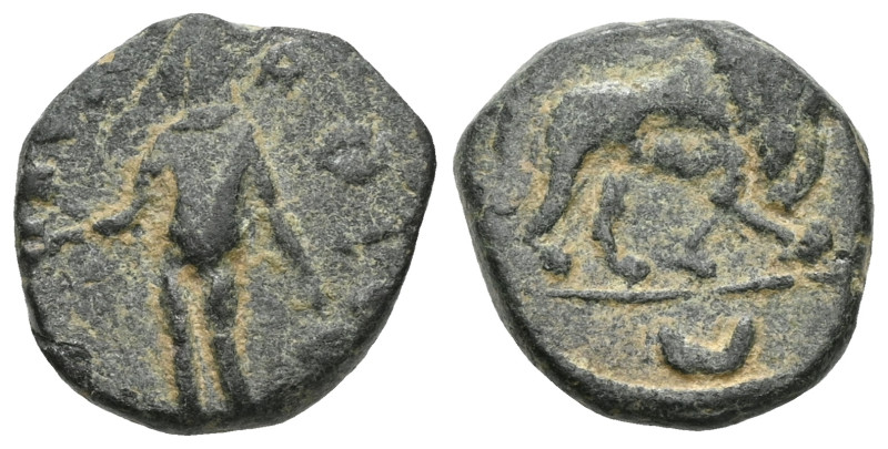 Legio XV Apollinaris.? Circa 117-late 2nd century.Bronze AE. Very Fine. Very rar...