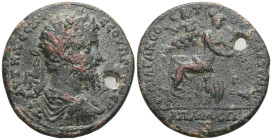 Roman Provincial , PHRYGIA APAMEA. Septimius Severus, 193-211. Large bronze. AE . ( Medallion ) AUT K L CîPT - CîOUHROC PîR-TI Laureate, draped, cuira...
