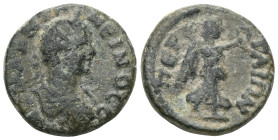 Roman Provincial
PAMPHYLIA.Perge. Diadumenianus. AD 218-218 AD.AE Bronze.ΟΠ ΑΝ ΔΙΑΔΟΥ, Laureate, draped and cuirassed bust right / ΠΕΡΓΑΙΩΝ, Nike adv...