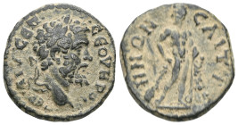 Roman Provincial
Lydia, Saitta, Septimius Severus (193-211) AE.
Obv: AY Λ CEΠ CEOYHPOC ΠΕΡ, Laureate head right.
Rev: CAITTHNΩN, Hercules standing ...