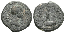 Roman Provincial Lydia. Hierokaisareia . Pseudo-autonomous issue Time of Nero, AD 54-68. Bronze Æ . EΠI KΛ KAΠITΩNOC (clockwise from lower left and an...