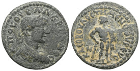 Roman Provincial
PHRYGIA. Temenothyrae. Valerian II, as Caesar (AD 256-258). AE. NGC Choice VF 4/5 - 3/5, flan flaw. Cleoboulus, magistrate. K ΠO KOP...