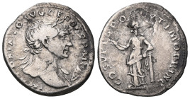 Roman Imperial 
Trajan (98-117) AR Denarius (Silver) ca 103-111
Obv: IMP TRAIANO AVG GER DAC P M TR P Laureate bust r. with aegis.
Rev: COS V P P S...
