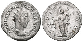 Roman Imperial 
Volusianus (251-253) - AR Antoninianus (Rome AD 253) AR.

Weight:2,2 gr
Diameter:21,7 mm