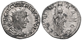Trebonianus Gallus AR Antoninianus. Rome, 251-253. IMP CAE C VIB TREB GALLVS AVG Radiate, draped and cuirassed bust of Trebonianus Gallus to right / A...