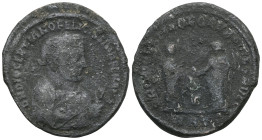 Maximianus. First reign, AD 286-305. Æ Follis . Antioch mint, 1st officina. Struck circa AD 306. D N MAXIMIANO FELICISSIMO SEN AVG, laureate and mantl...