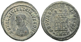 Licinius I, 308-324. Follis (Bronze), Heraclea, 316-317. IMP LICINIVS AVG Laureate and draped bust of Licinius to left, holding mappa in his right han...
