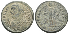 Roman Imperial
Licinius II, as Caesar, Silvered Ӕ Nummus. Cyzicus, AD 317-320. [D N VAL] LICIN LICINIVS NOB C, laureate and draped bust left, holding...