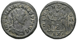 Roman Imperial 
CARUS.282-283 AD. Antioch mint.AE Follis. IMP C M AVR CARVS P F AVG, Radiate, draped and cuirassed bust right / VIRTVS AVGG - B - XXI...