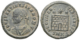 Roman Imperial
Constantius II. As Caesar, A.D. 324-337. AE follis . Cyzicus mint, Struck A.D. 325-326. FL IVL CONSTANTIVS NOB C, pearl-diademed, drap...