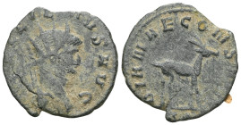 Gallienus Ӕ Antoninianus. Rome, AD 253-268. GALLIENVS AVG, radiate head right / DIANAE CONS AVG, antelope walking right; XI in exergue. RIC 181; MIR 7...
