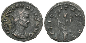 Roman Imperial
Claudius II Gothicus (268-270 AD) Rome
AE Follis 
Obv: IMP C CLAVDIVS AVG Radiate, draped and cuirassed bust of Claudius II to right...