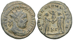 Roman Imperial
Diocletian, AD 284-305. Radiatus. Kyzikos.
Obv: IMP C C VAL DIOCLETIANVS P F AVG. Bust of Diocletian, radiate, draped, cuirassed, rig...