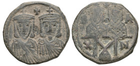Byzantine Coins
LEO IV with CONSTANTINE VI, CONSTANTINE V and LEO III (775-780). Follis. Constantinople. Obv: Facing busts of Leo IV and Constantine ...