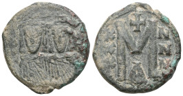 Leo V and Constantine, follis, Constantinople, n.d. (813-820) A/LEO - N - S CO - N - STAN Facing busts of Leo V and Constantine, crowned and wearing t...