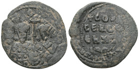 Bronze Coins Constantine VII Porphyrogenitus with Zoe, (913-959), AE follis, Constantinople, mint, (4.98 g), obv. + COSTAhT CE ZOH, crowned facing bus...