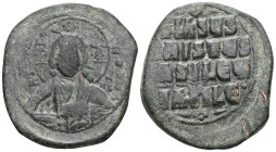 Byzantine Anonymous, time of Basil II & Constantine VIII, circa 970-1025. Follis (Bronze), Class A2, Constantinople. +EMMANOVHΛ / IC - XC Bust of Chri...