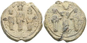 ROMANUS IV Diogenes. 1067-1071 AD. PB Seal 
ROMANUS IV Diogenes. 1067-1071 AD. PB Seal . KWN MX AND, Michael, Constantius, and Andronicus, each holdi...