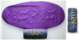 AKKADIAN 2269-2189 BC , Time of Dudu, Lapis Lazuli Stone.
From a Mcdowel families collection, formed before 2005.
Weight:55,2 gr
Diameter:53,8 mm