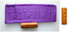 Mesopotamia . 1755-1736 BC , Jasper stone
From a Mcdowel families collection, formed before 2005.
Weight:11,3 gr
Diameter:38,3 mm