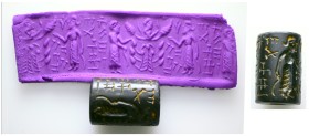 Old Babylon 1894-1600 BC , Black Serpentine Stone.
From a Mcdowel families collection, formed before 2005.
Weight:40 gr
Diameter:36,7 mm