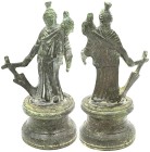 Roman Bronze Figure of Fortuna, 100 B.C.-100 A.D. Very fine. (Glued)

Weight:155 gr
Diameter:100,2 mm
