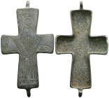 ANCIENT BYZANTINE EMPIRE BRONZE CROSS ( 8th - 10 th century ) .Ae

Weight:25,7 gr
Diameter:81,8 mm