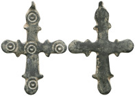 ANCIENT BYZANTINE EMPIRE BRONZE CROSS ( 8th - 10 th century ) .Ae

Weight:4,9 gr
Diameter:41 mm