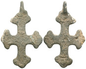 ANCIENT BYZANTINE EMPIRE BRONZE CROSS ( 8th - 10 th century ) .Ae

Weight:4,9 gr
Diameter:41,2 mm