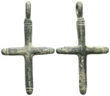 ANCIENT BYZANTINE EMPIRE BRONZE CROSS ( 8th - 10 th century ) .Ae

Weight:3,6 gr
Diameter:38,8 mm