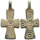 ANCIENT BYZANTINE EMPIRE BRONZE CROSS ( 8th - 10 th century ) .Ae

Weight:3,9 gr
Diameter:29,2 mm