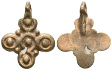 ANCIENT BYZANTINE EMPIRE BRONZE CROSS ( 8th - 10 th century ) .Ae

Weight:3,2 gr
Diameter:27,8 mm