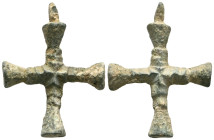 ANCIENT BYZANTINE EMPIRE BRONZE CROSS ( 8th - 10 th century ) .Ae

Weight:5,9 gr
Diameter:32,7 mm