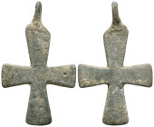 ANCIENT BYZANTINE EMPIRE BRONZE CROSS ( 8th - 10 th century ) .Ae

Weight:5,4 gr
Diameter:45,6 mm