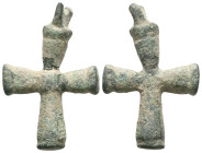 ANCIENT BYZANTINE EMPIRE BRONZE CROSS ( 8th - 10 th century ) .Ae

Weight:5,1 gr
Diameter:29,1 mm
