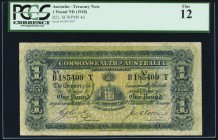 Australia Commonwealth of Australia 1 Pound ND (1918) Pick 4d PCGS Fine 12. A pleasing and affordable example of this old series, without a royal port...